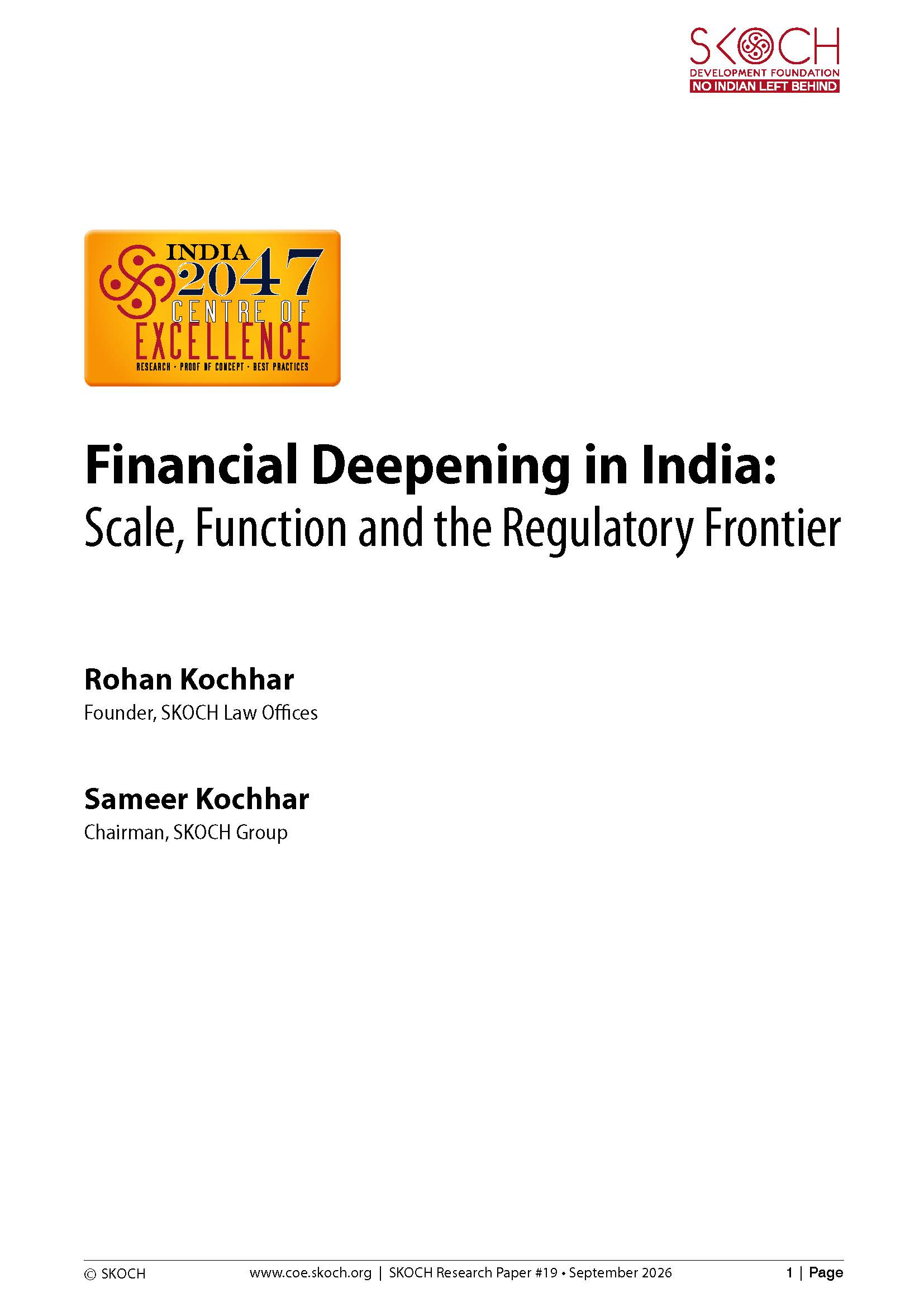 Financial Deepening in India: Scale, Function and the Regulatory Frontier